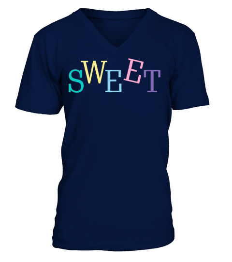Sweet colorful typographic slogan lettering V-Neck T-shirt