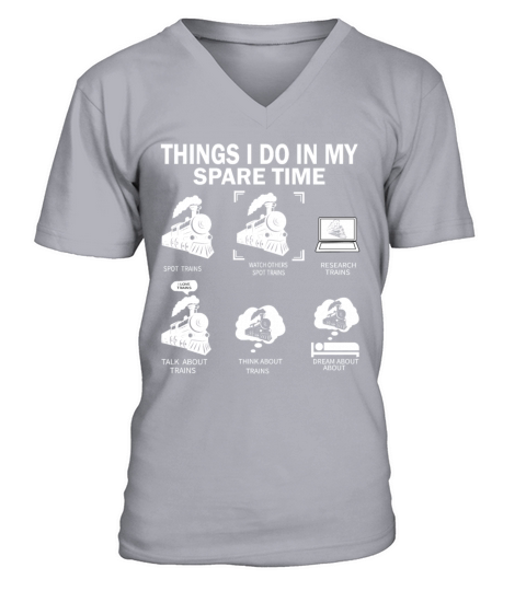 Trainspotter Things i Do Trainspotting Train Lover V-Neck T-shirt