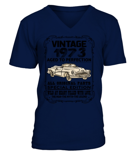 VINTAGE 1973-AGED TO PERFECTION V-Neck T-shirt