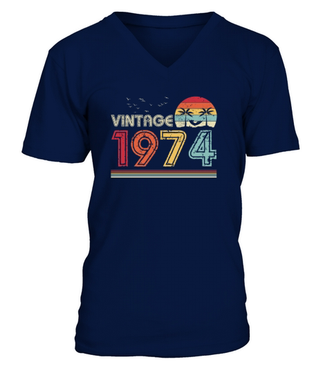 Vintage 1974 Limited Edition 47th Birthday Gift V-Neck T-shirt