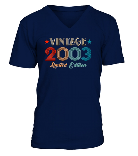 Vintage 2003 Limited Edition Birthday V-Neck T-shirt