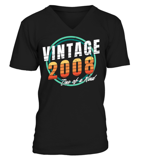 Vintage 2008 Shirt for Men Women 15 Year Old 15th V-Neck T-shirt