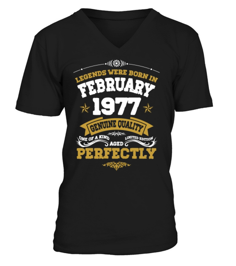 Vintage Aged To Perfection Ferbuary 1977 V-Neck T-shirt