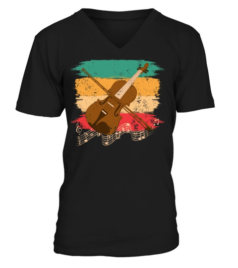 Vintage Eighties Style Violin Retro Violinist V-Neck T-shirt