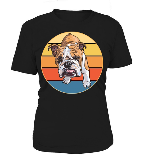Bulldog Dog Breed Vintage Retro Sunset Women's T-Shirt