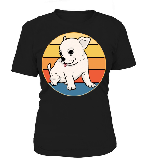 Cute Chihuahua Dog Breed Vintage Retro Sunset Women's T-Shirt