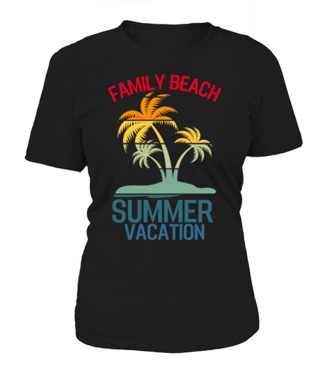 Family Beach Summer Vacation Sunset Vintage Women's T-Shirt