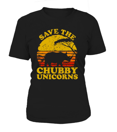 Vintage Save The Chubby Unicorns Costume Rhino Lov Women's T-Shirt
