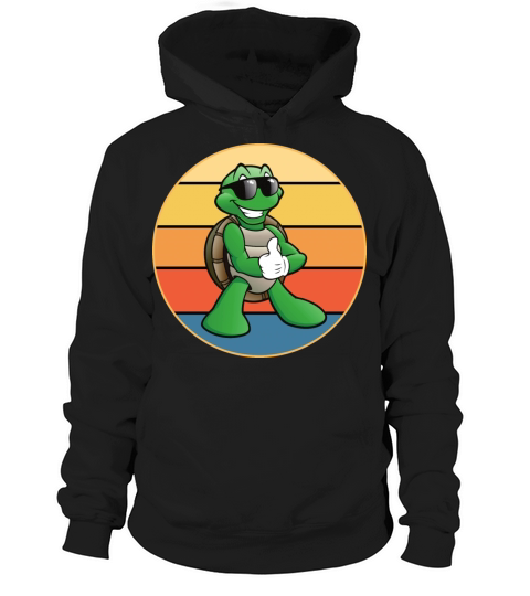 Cute Turtle Vintage Retro Sunset Marine Animal Hoodie Unisex