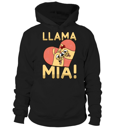 Llama Mia Valentines Day Pink Love Heart Gift Hoodie Unisex