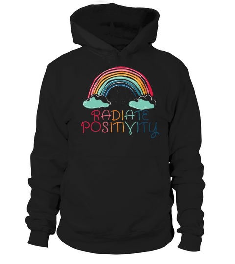Radiate Positivity Rainbow Drawing Sketch Cute Aes Hoodie Unisex
