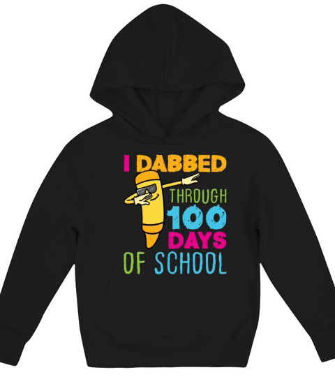 100 Days of School Dabbing Crayon Kids Hoodie