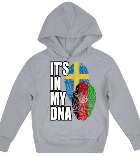 Afghan And Swedish Mix Heritage DNA Flag Kids Hoodie