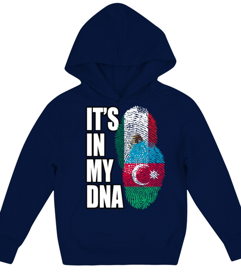 Azerbaijani And Mexican Mix Heritage DNA Flag Kids Hoodie