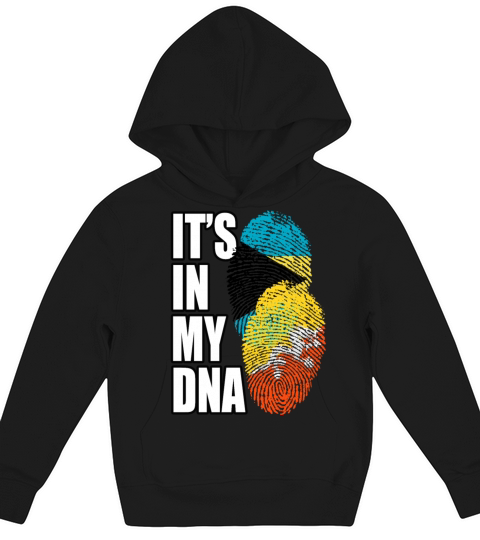 Bhutanese And Bahamian Mix Heritage DNA Flag Kids Hoodie