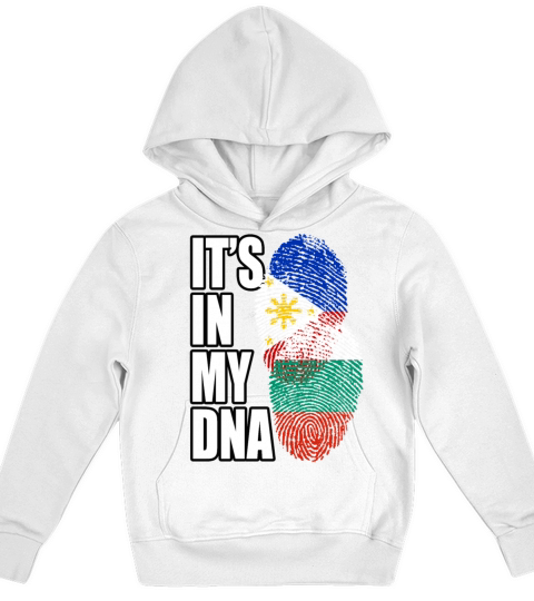 Bulgarian And Filipino Mix Heritage DNA Flag Kids Hoodie