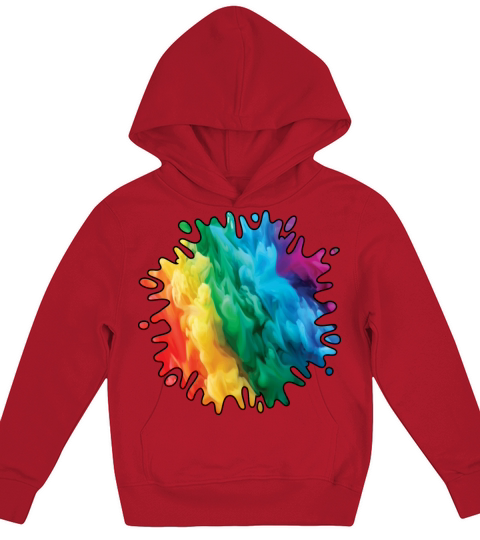 Colorful Rainbow Paint Splatter With Smoke And Fog Kids Hoodie