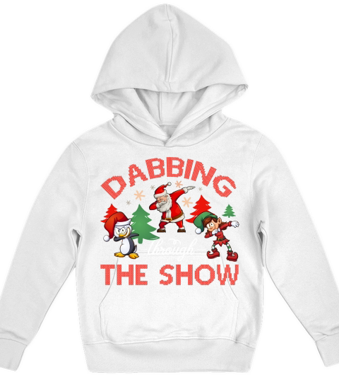 Dabbing Through The Show Christmas Shirt Kids Hoodie