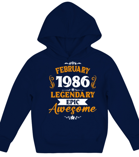 February 1986 Legendary Birthday Present Kids Hoodie