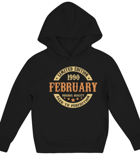 February 1990 Vintage Birthday Present Kids Hoodie
