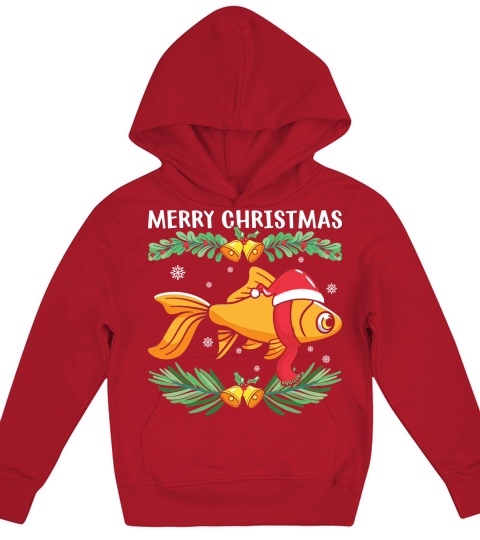 Fish Merry Christmas Goldfish Kids Hoodie