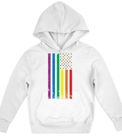 Maine Pride Month Pride Flag LGBT Community LGBTQ Kids Hoodie