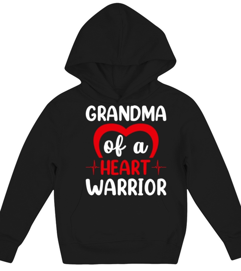 Proud Grandma of a Heart Warrior CHD Awareness Kids Hoodie