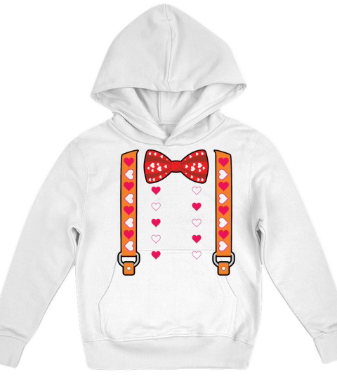 Valentines Bow Tie Hearts Day Valentines Kids Hoodie