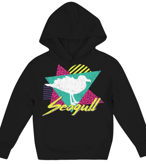 Vintage Retro 80S Or 90S Seagull Kids Hoodie