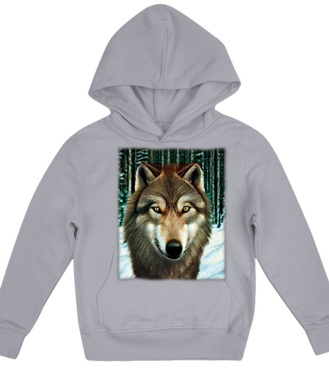 Wolf artwork design predator face imprint Kids Hoodie