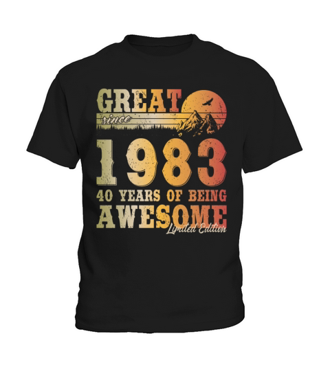40th birthday vintage 1983 great since 1983 Kids T-Shirt