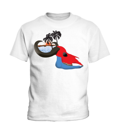 buffalo skull colorful Kids T-Shirt