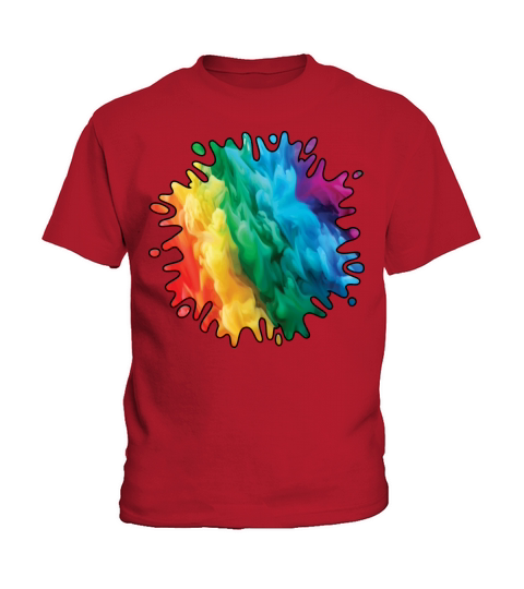 Colorful Rainbow Paint Splatter With Smoke And Fog Kids T-Shirt