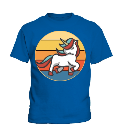 Cute Kawaii Unicorn Retro Sunset Vintage Kids T-Shirt