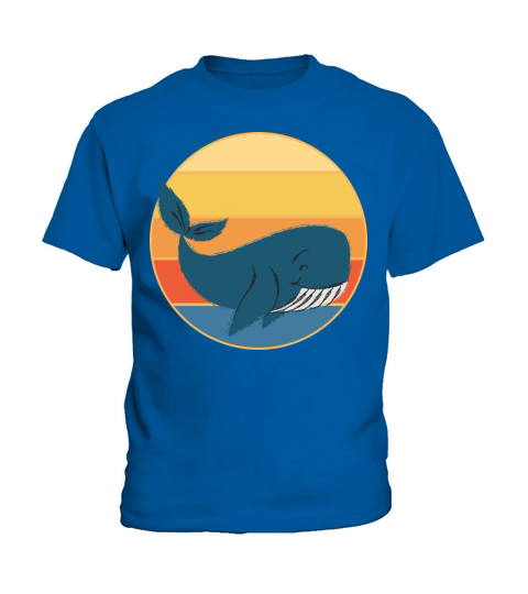 Cute Kawaii Whale Retro Sunset Vintage Ocean Kids T-Shirt