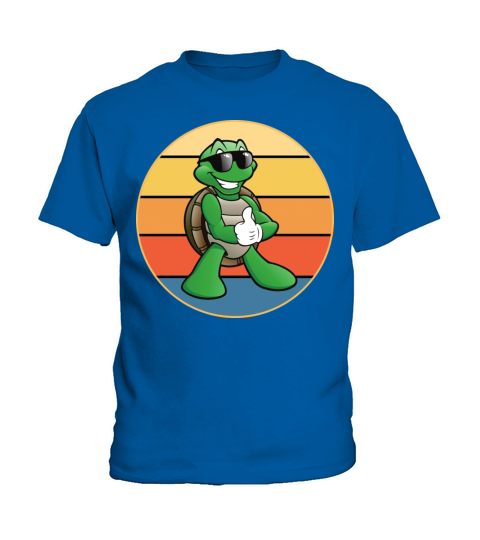 Cute Turtle Vintage Retro Sunset Marine Animal Kids T-Shirt