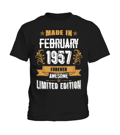 February 1957 Vintage Birthday Present Kids T-Shirt