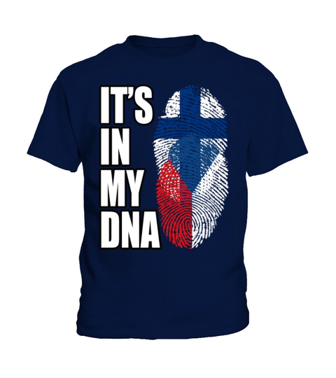 Finland And Czech Mix Heritage DNA Flag Kids T-Shirt