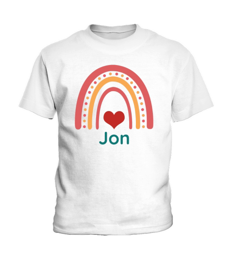 Jon Vintage Boho Rainbow Kids T-Shirt