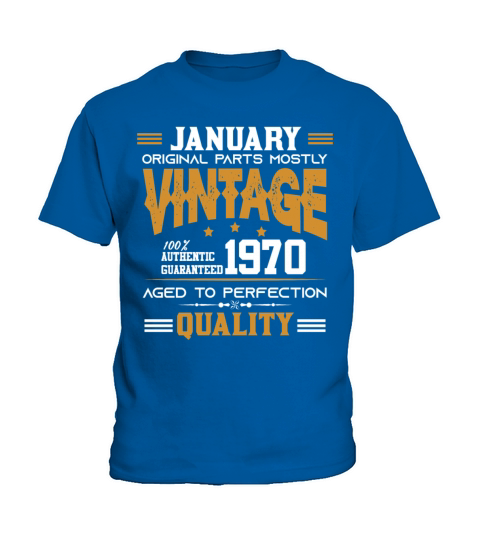 Vintage Aged To Perfection January 1970 Kids T-Shirt