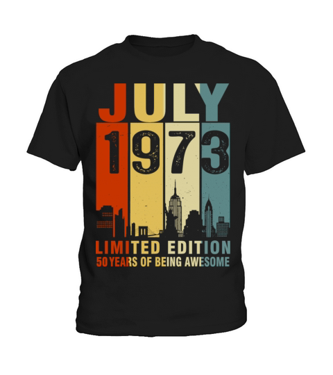 Vintage July 1973 50 Years Of Being Awesome Kids T-Shirt