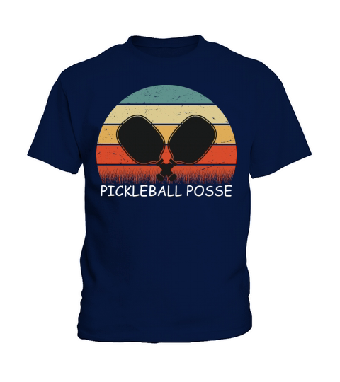 Vintage Pickleball Posse Funny Pickleball Kids T-Shirt