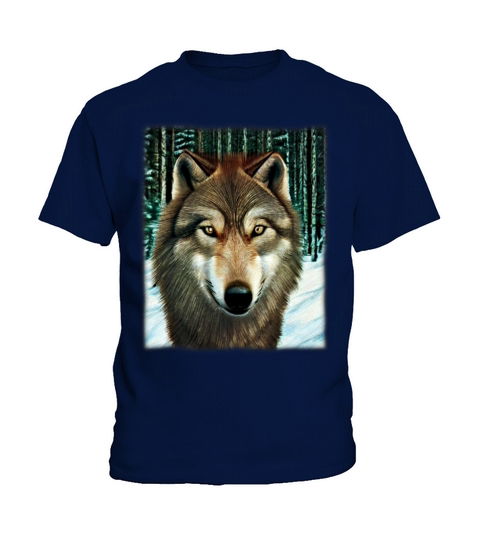 Wolf artwork design predator face imprint Kids T-Shirt