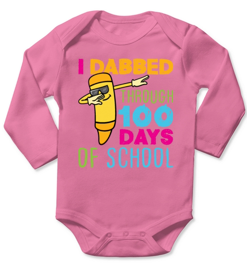 100 Days of School Dabbing Crayon Long Sleeve Baby One-Piece
