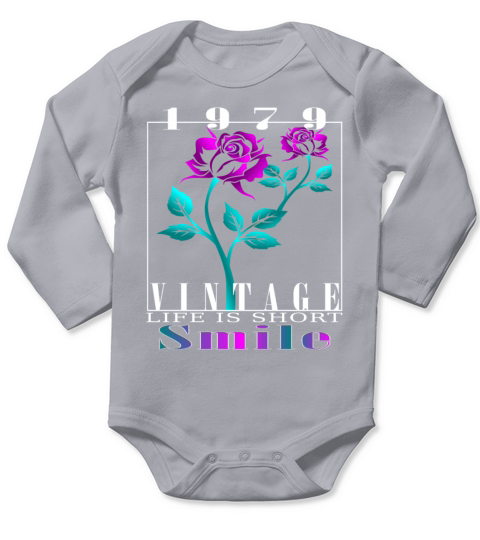 1979 Born Vintage Rose Gift Long Sleeve Baby One-Piece