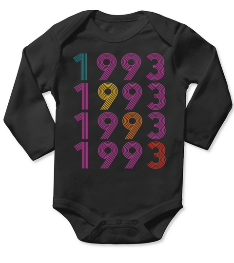 30th birthday vintage 1993 retro vintage style Long Sleeve Baby One-Piece