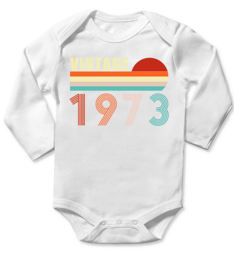 48th Birthday Gift - Vintage 1973 Long Sleeve Baby One-Piece