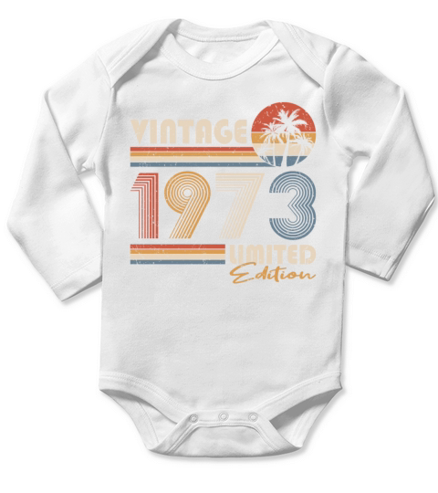 50th birthday vintage 1973 limited edition Long Sleeve Baby One-Piece