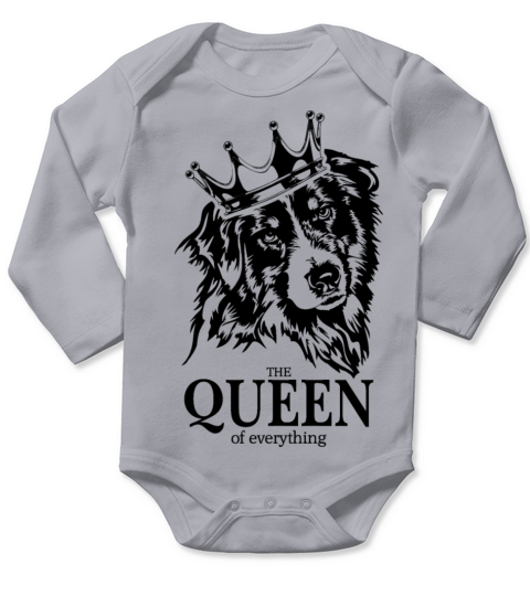 Australian Shepherd Queen Everything dog mom Long Sleeve Baby One-Piece