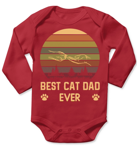Best Cat Dad Ever Fathers day Long Sleeve Baby One-Piece